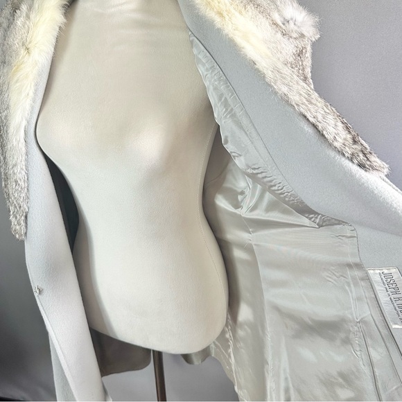 Vintage Joseph R Harris Wool Rabbit Fur Long Coat Sz M - Picture 10 of 15